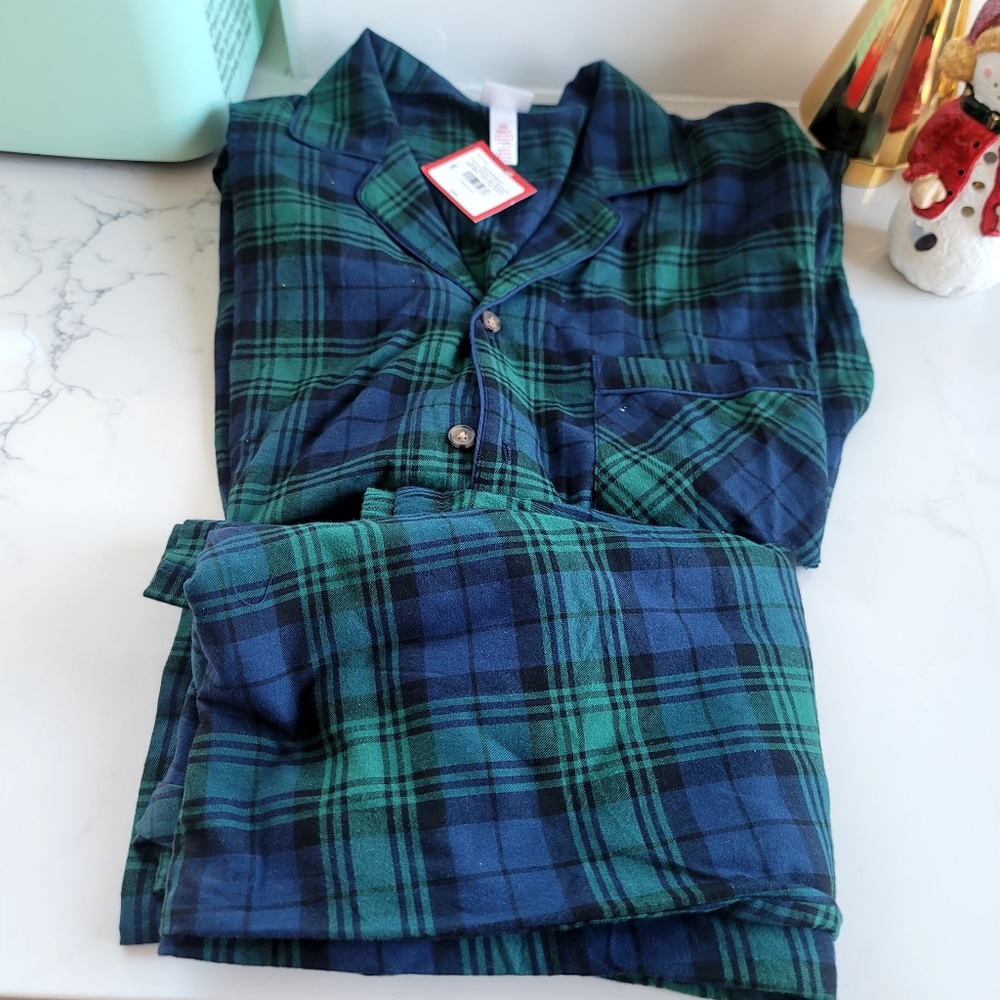Target Wondershop Men's Plaid Flannel Sleepwear Set Navy Blue 3XL Big & Tall - Picture 2 of 7